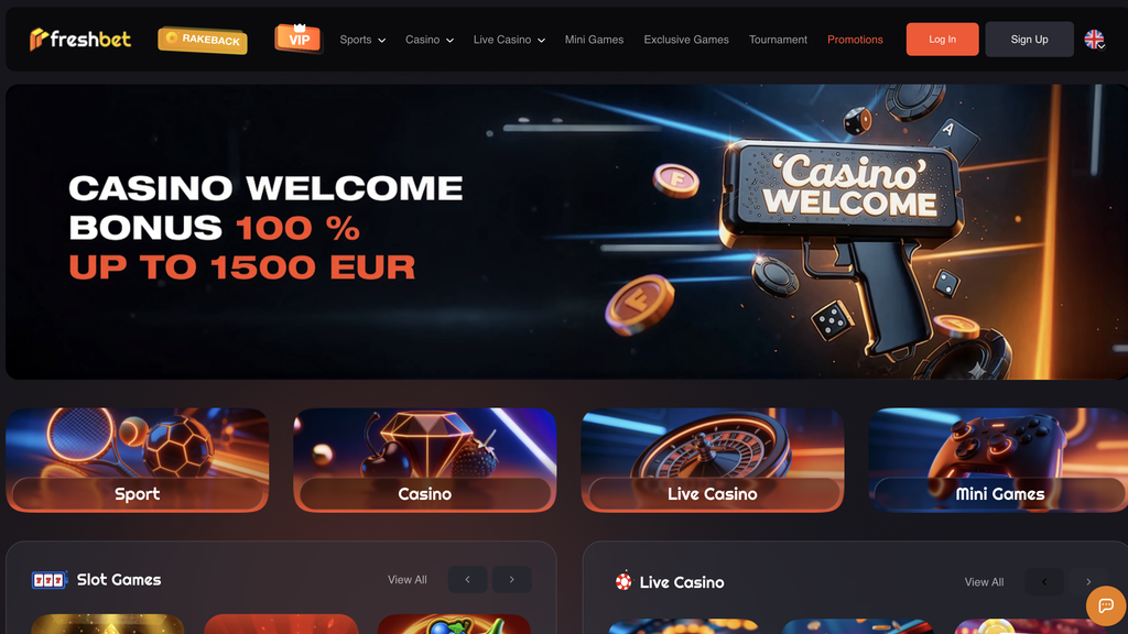 Freshbet Casino Screenshot